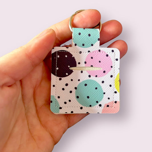 Coin Holder Keychain - spotty 7