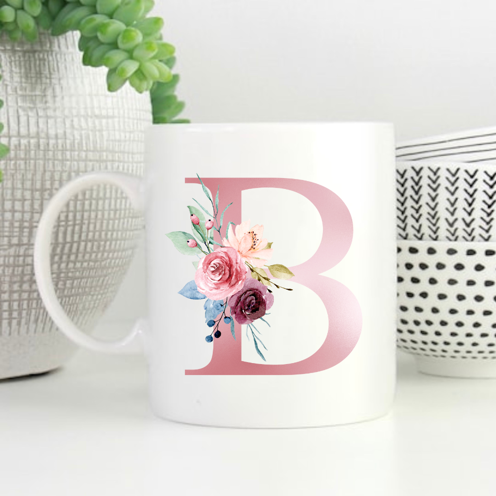 Floral Initial Mug