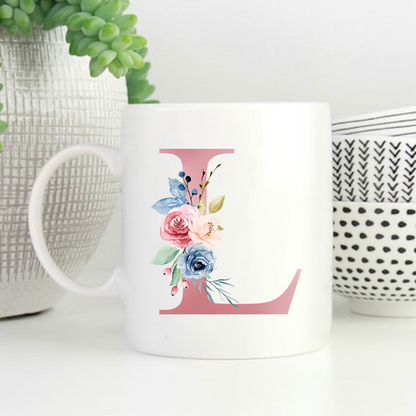 Floral Initial Mug