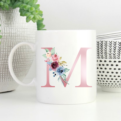 Floral Initial Mug