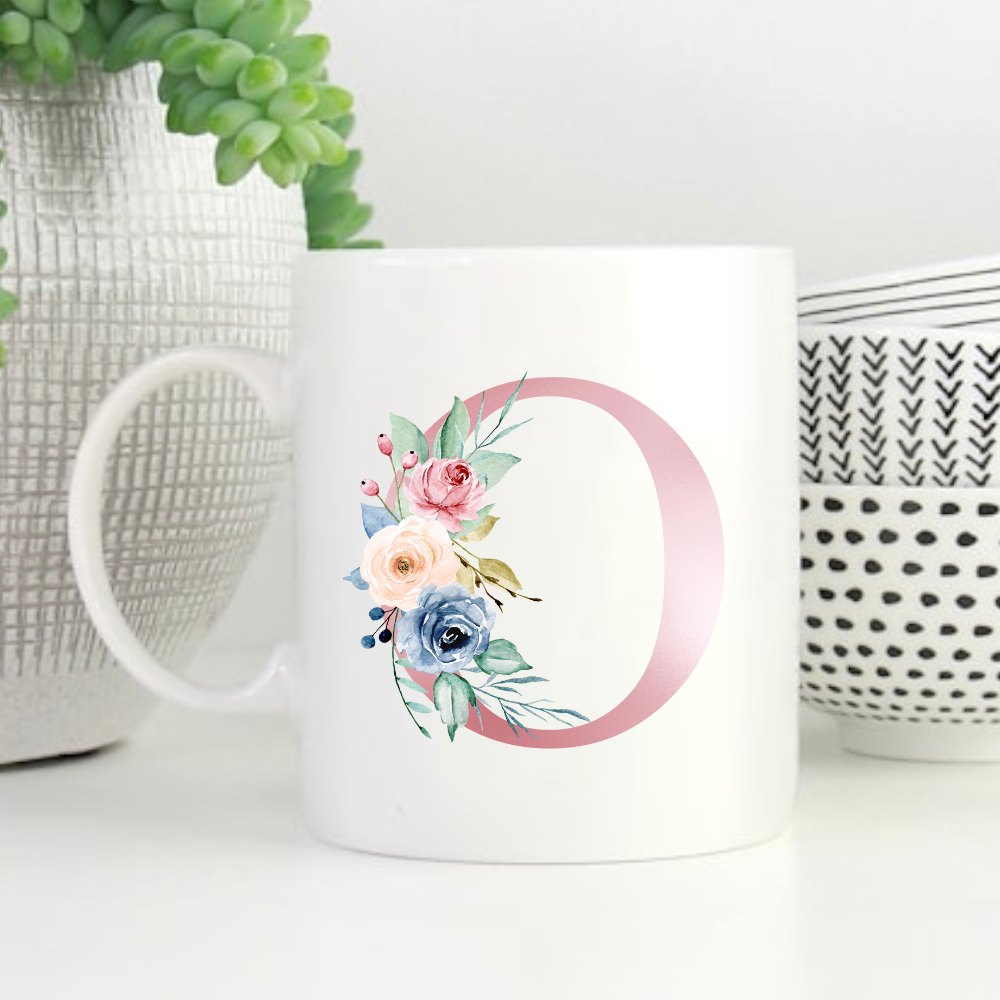 Floral Initial Mug