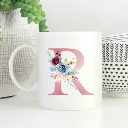 Floral Initial Mug