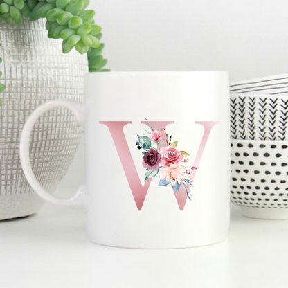 Floral Initial Mug