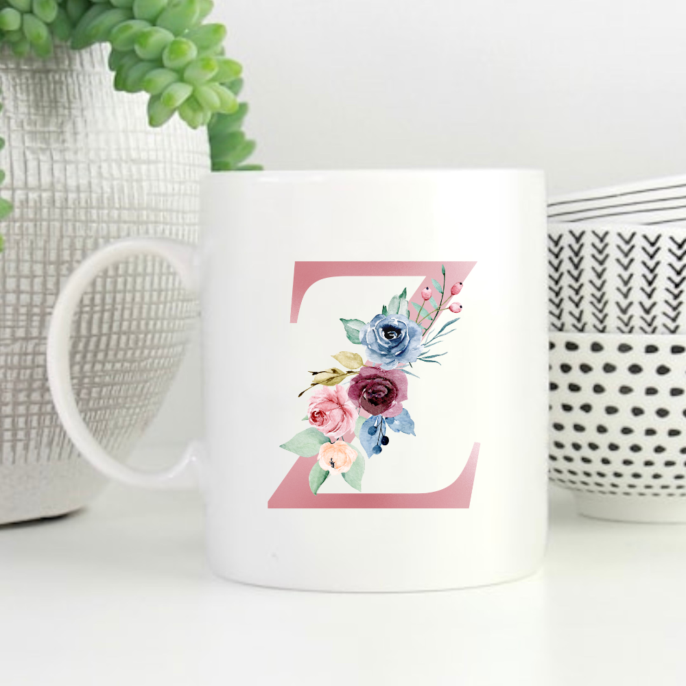 Floral Initial Mug